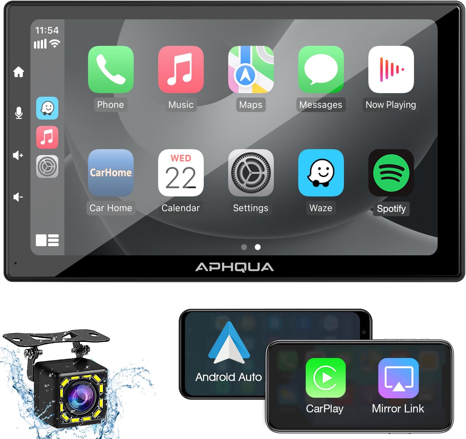Tragbarer kabelloser Apple Carplay/Android AutoBildschirm fürs Auto, 9