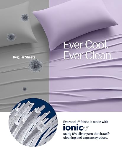 Miniatura 32 de REST® Evercool®+ Juego de sábanas refrescantes, tamaño King, gris claro, sábanas transpirables para personas que duermen con calor y sudores Gris