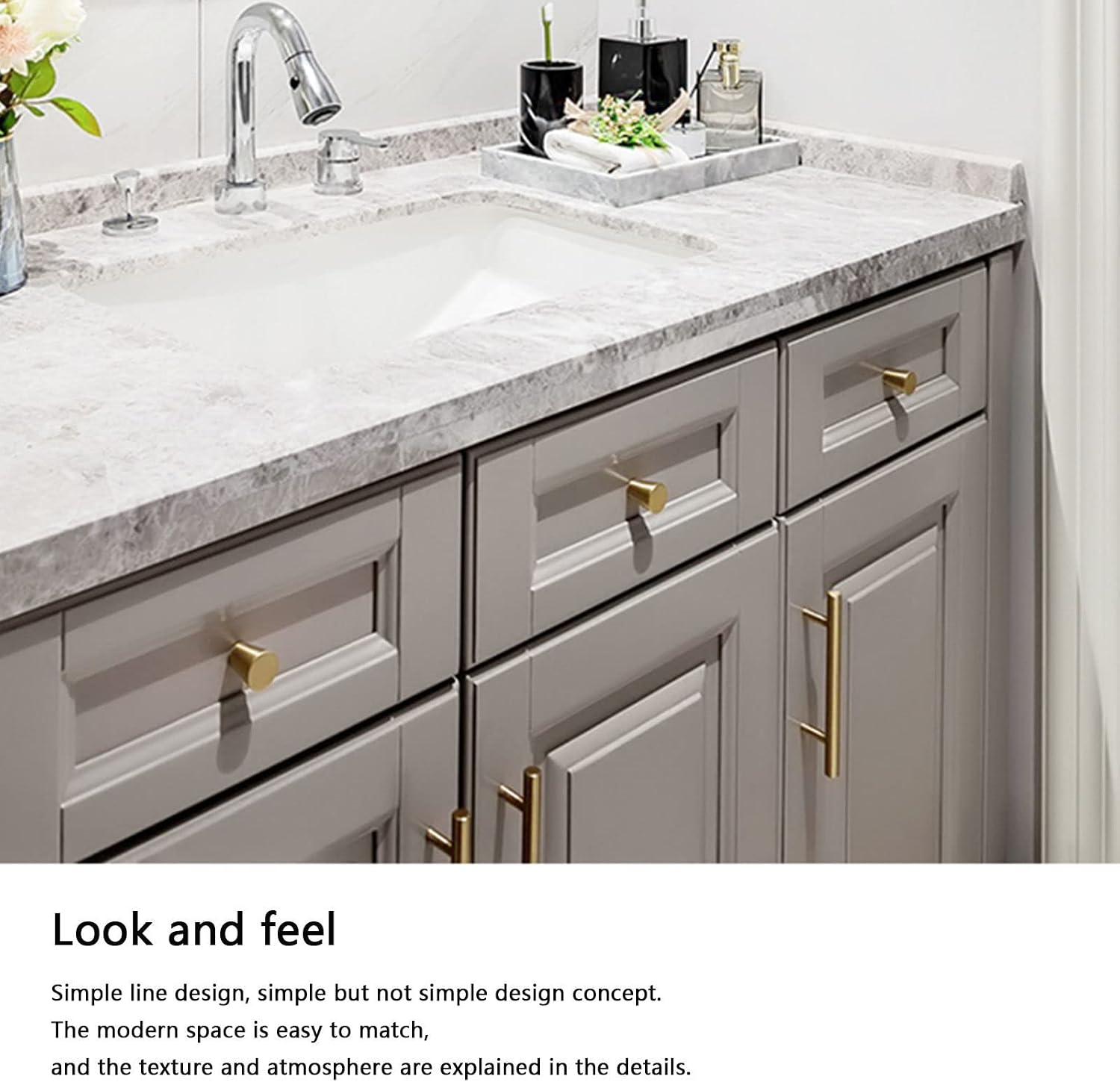 Pair Set Simple Cabinet Door Handle Gold, Black Handle Various Size Options, for Shoe Cabinet, Wardrobe, Drawer-30CM-gold
