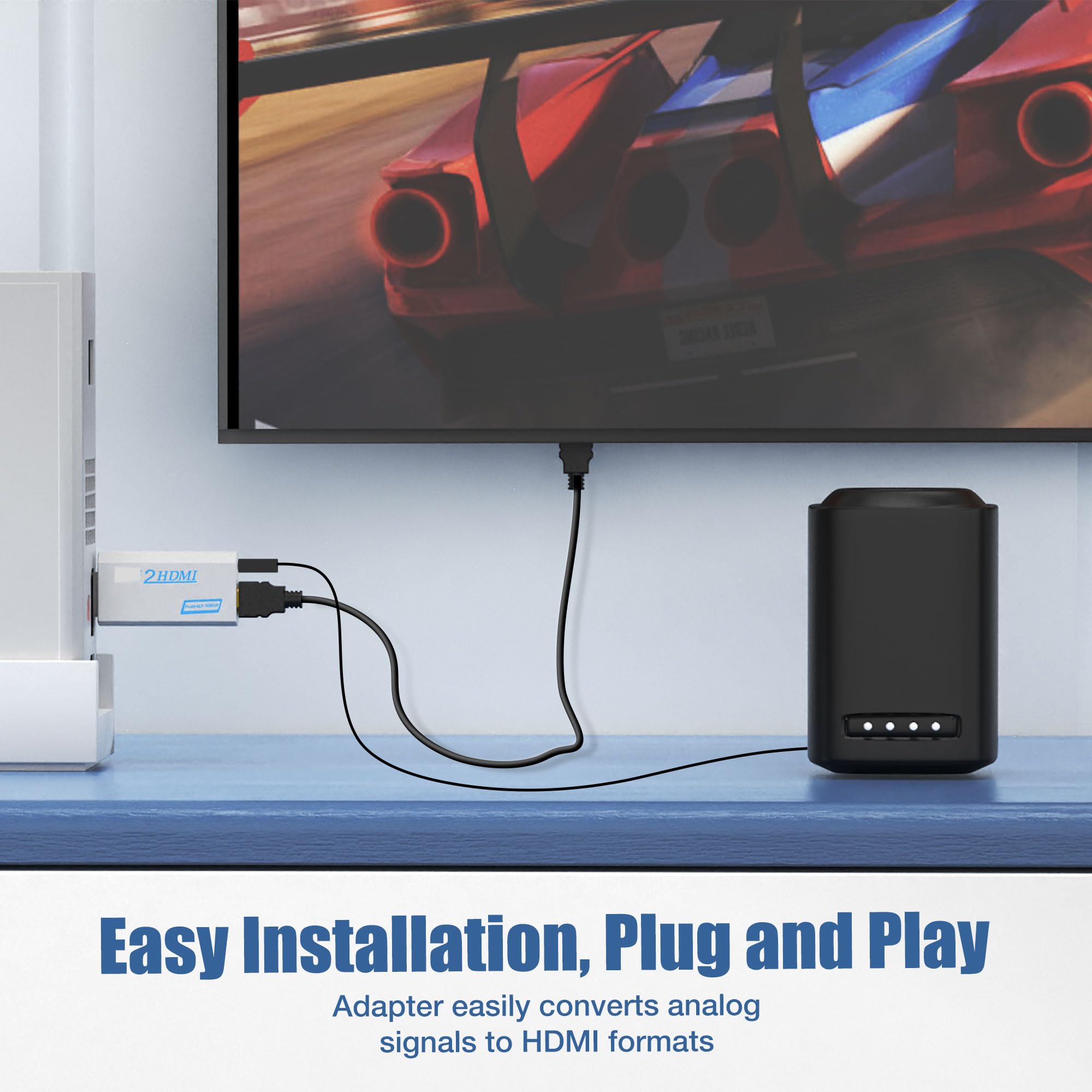 Adattatore Da Wii A HDMI 1080P/720P - Convertitore Audio Video Con Uscita Jack 3,5 Mm | Per TV Modernhe