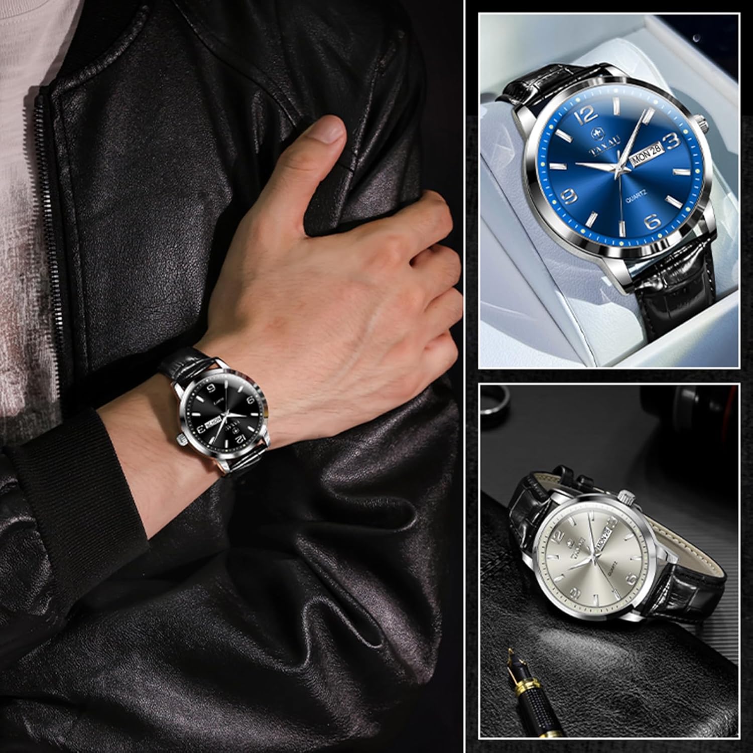 Mens Watches Large Face Casual Watches for Men Luxury Analog Quartz Men's Wrist Watch Classic Waterproof Mens Dress Watch with Day Date Luminous Relojes para Hombre - Image 7