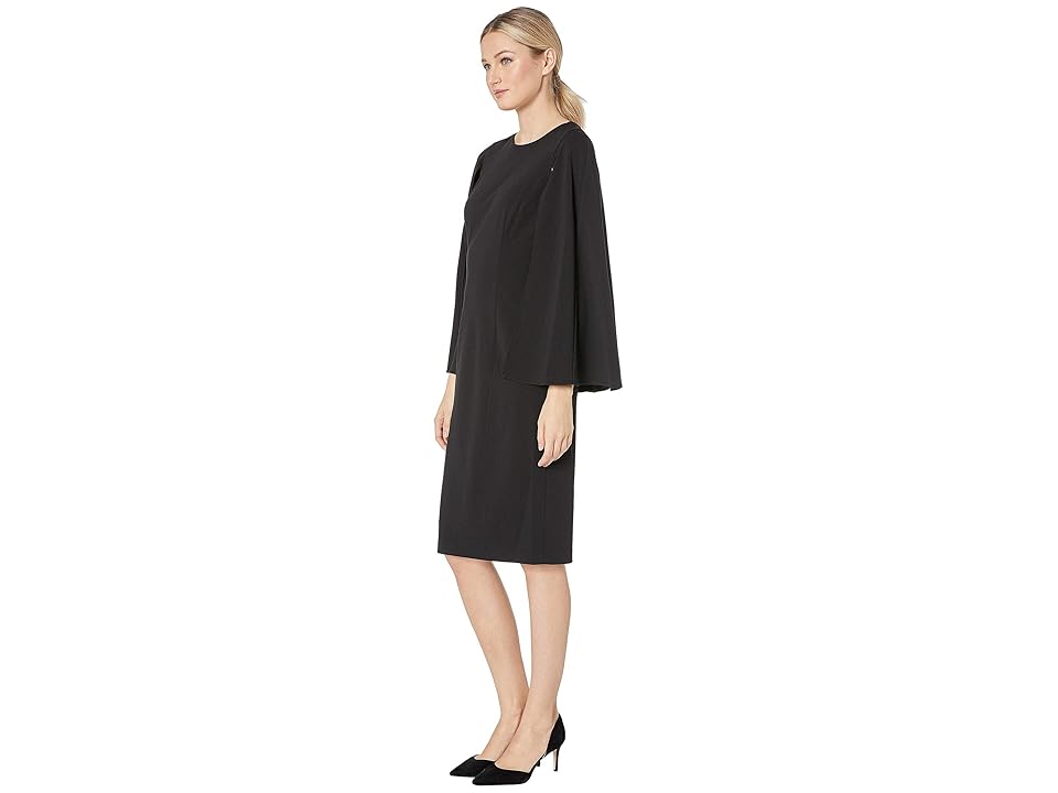 

Adrianna Papell Knit Crepe Midi Cape Dress (Black) Women's Dress