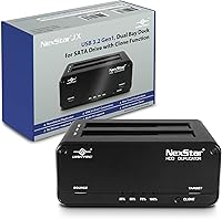 Vista 1 de NexStar JX, USB 3.2 Gen1, base de doble bahía para unidad SATA III con función de clon, USB 3.2 Gen1 (NST-D258S3-BK), negro