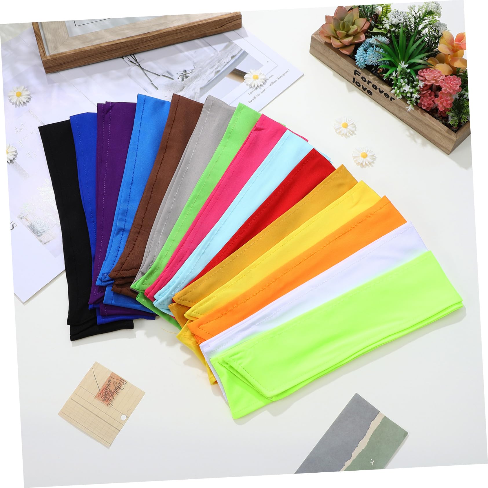 SUPVOX Lot de 15 Bandeaux de Sport Élastiques pour Femmes et Garçon et Filles, Tissu Léger et Extensible, Bandeaux Anti-Transpiration Adaptés aux Séances de Sport et Entraînement