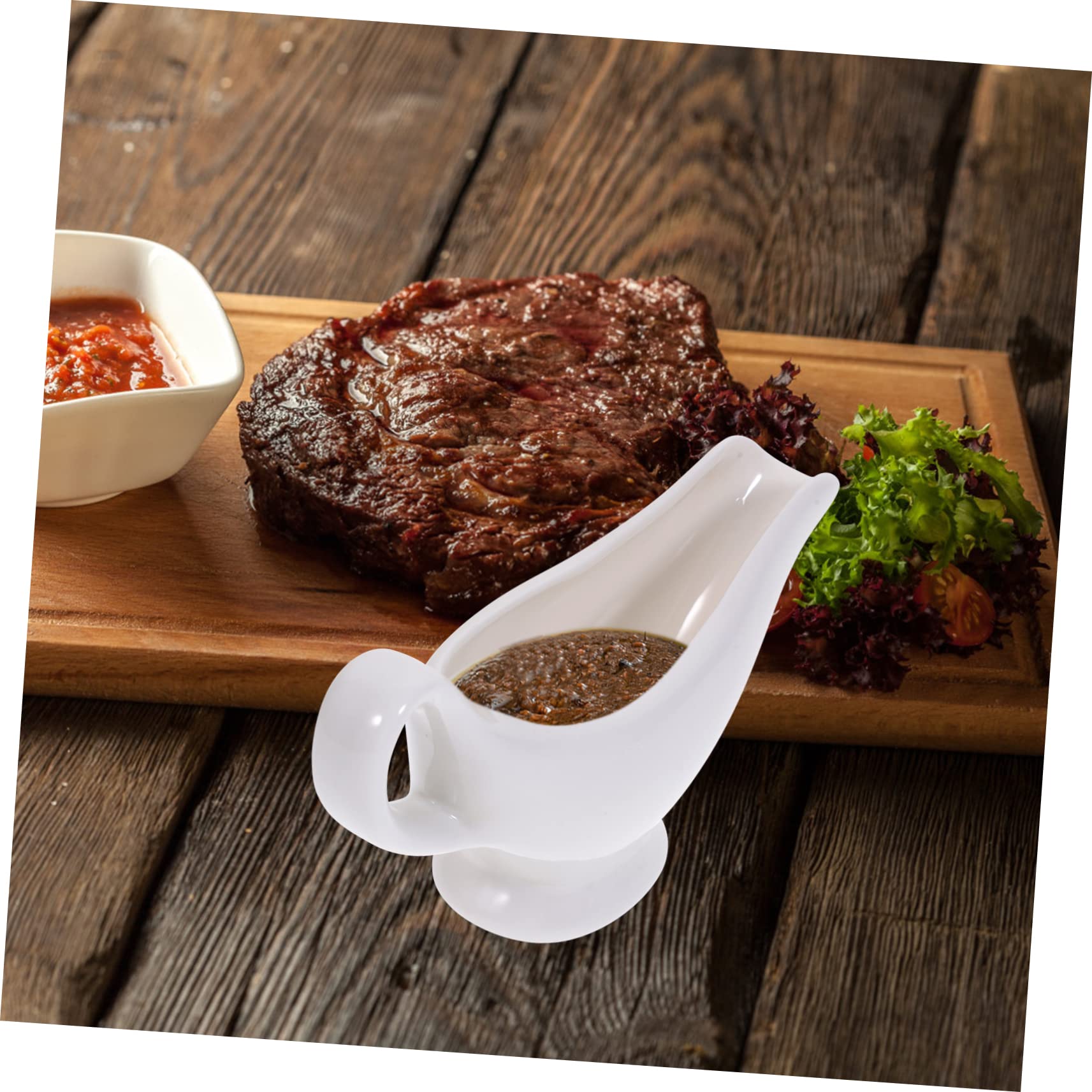 OFFSCH 1Pc Ceramic Sauce Pitcher Elegant Kitchen Sauce Dispenser for Gravies Dressings and Dips Lightweight and Easy to Clean for Home and Restaurant Use