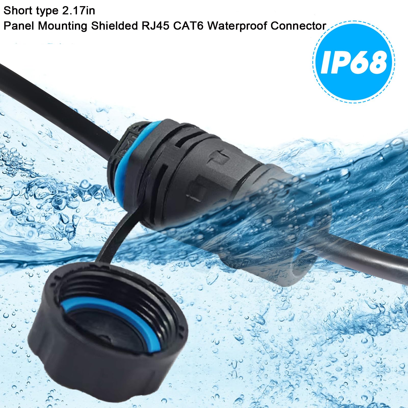 Lot de 5 connecteurs RJ45 CAT6 étanches étanches M23 IP68 pour montage sur panneau de 5,5 cm