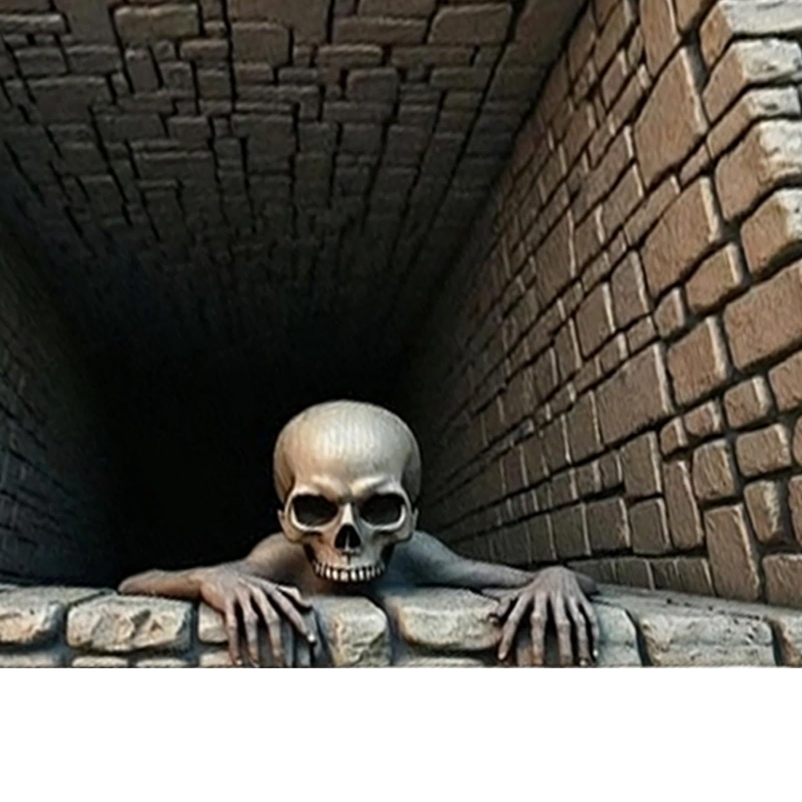 Illusion - Tappeto decorativo rettangolare 3D con fori | Zerbino antiscivolo per Halloween, per casa, soggiorno, vacanze, bagno, vasca da bagno, ingresso