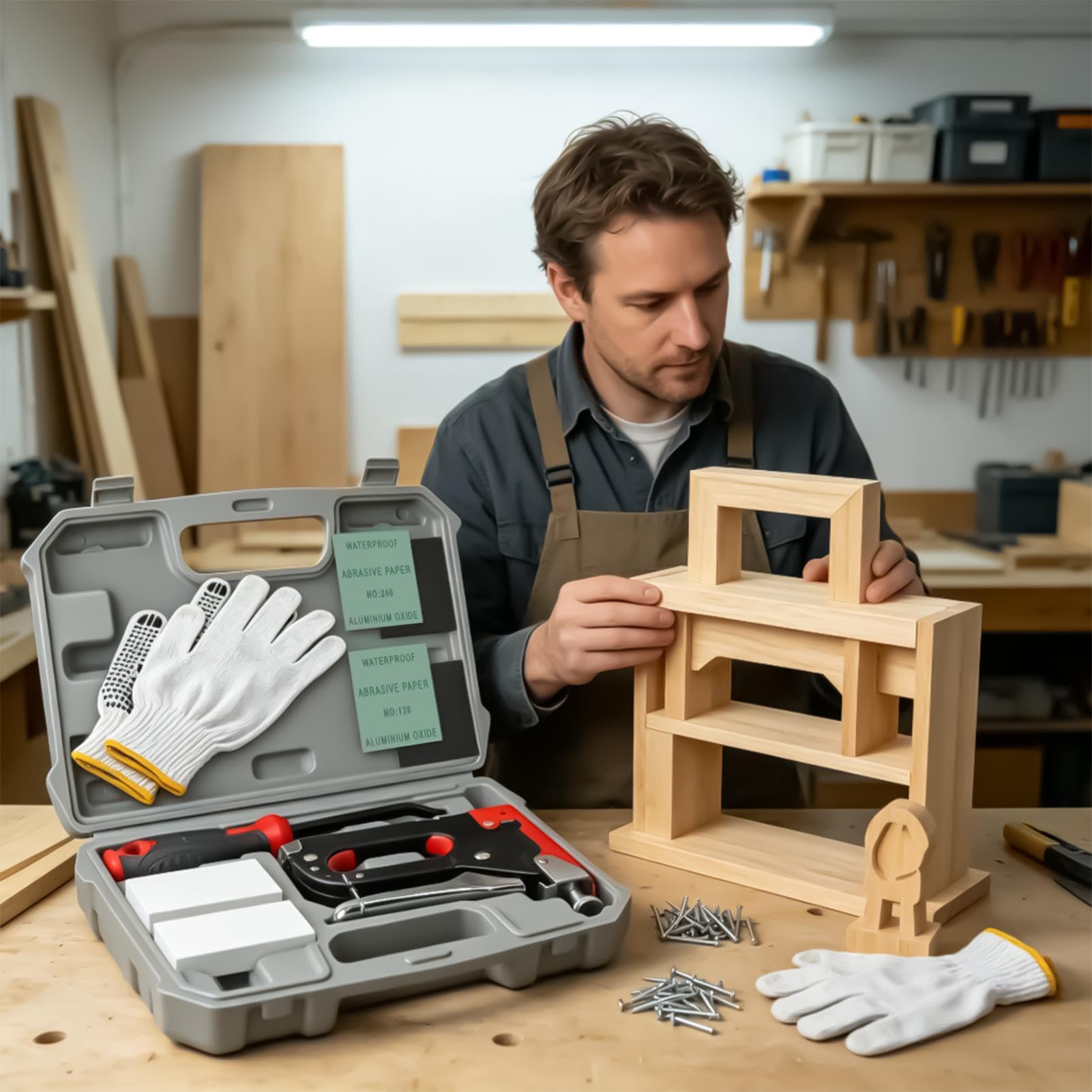 Chiodatrice Manuale Kit Sfila Graffette per Legno