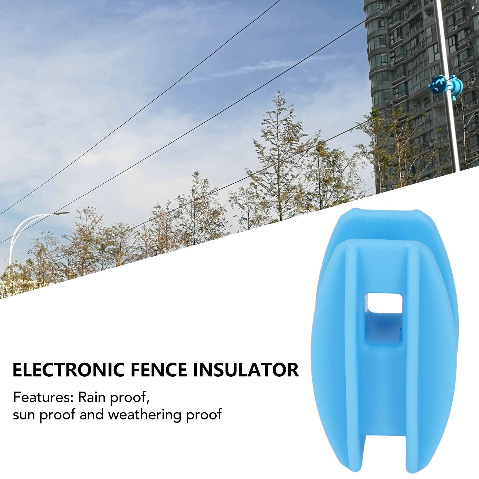 Isolatore per Palo Angolare Recinto Elettrico Impermeabile in ABS Filo d'Acciaio, Accessorio Agricolo Compatibile con Sistemi a Impulsi, Protezione Duratura