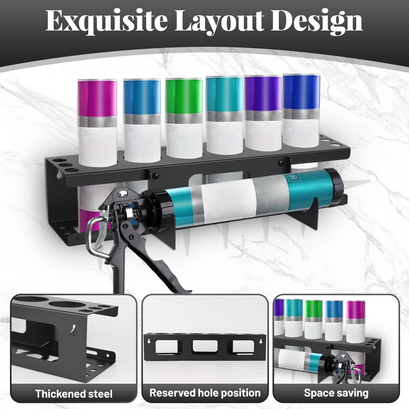 Van Storage Accessories Metal Caulking Gun & Sealant Tube Holder – Wall ...