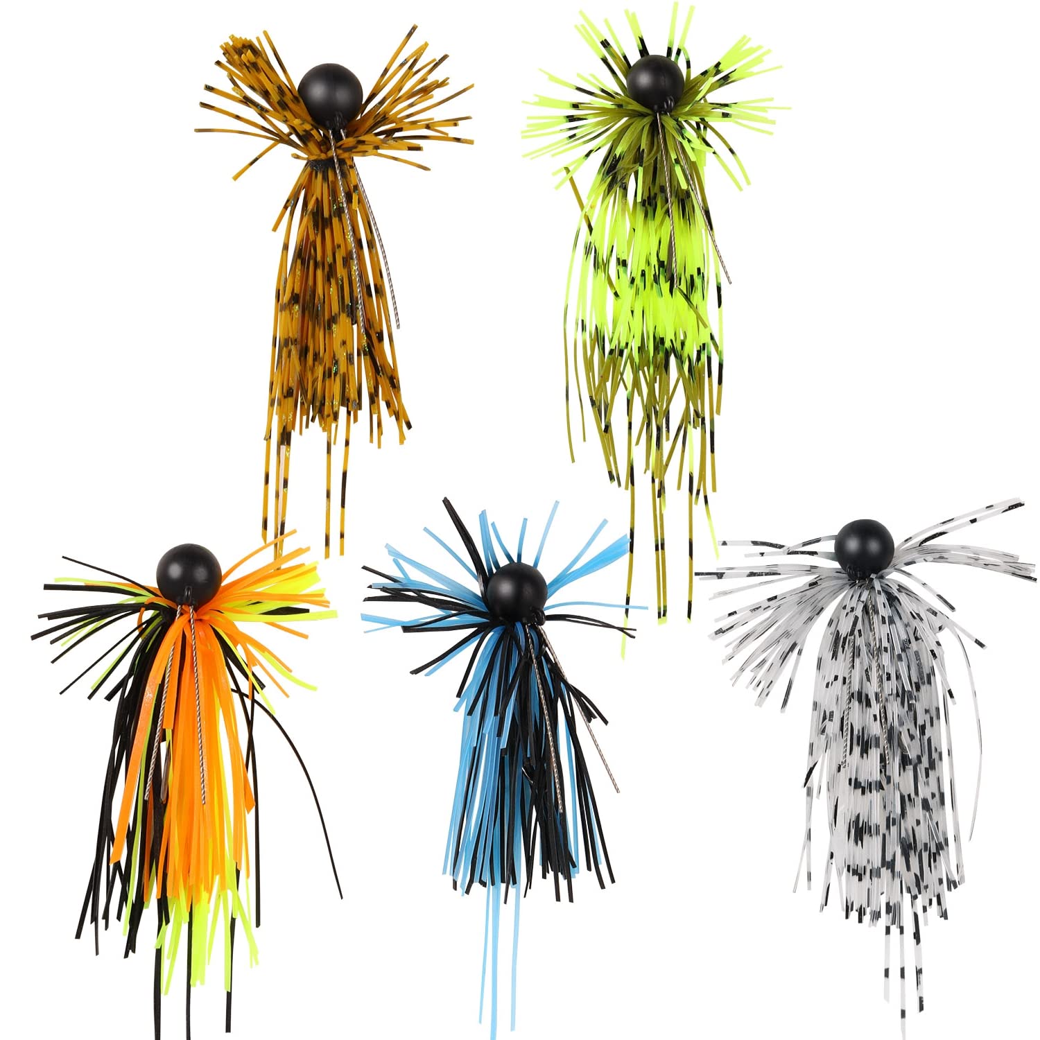 Sougayilang Fishing Jig Heads Fishing Hooks Fishing Lures Offset Hooks Fish Head Hooks Ned-Jig-Heads for Bass fishing 5 Mixed Colors 5pcs/set 3.5g/7g/15g/20g/30g