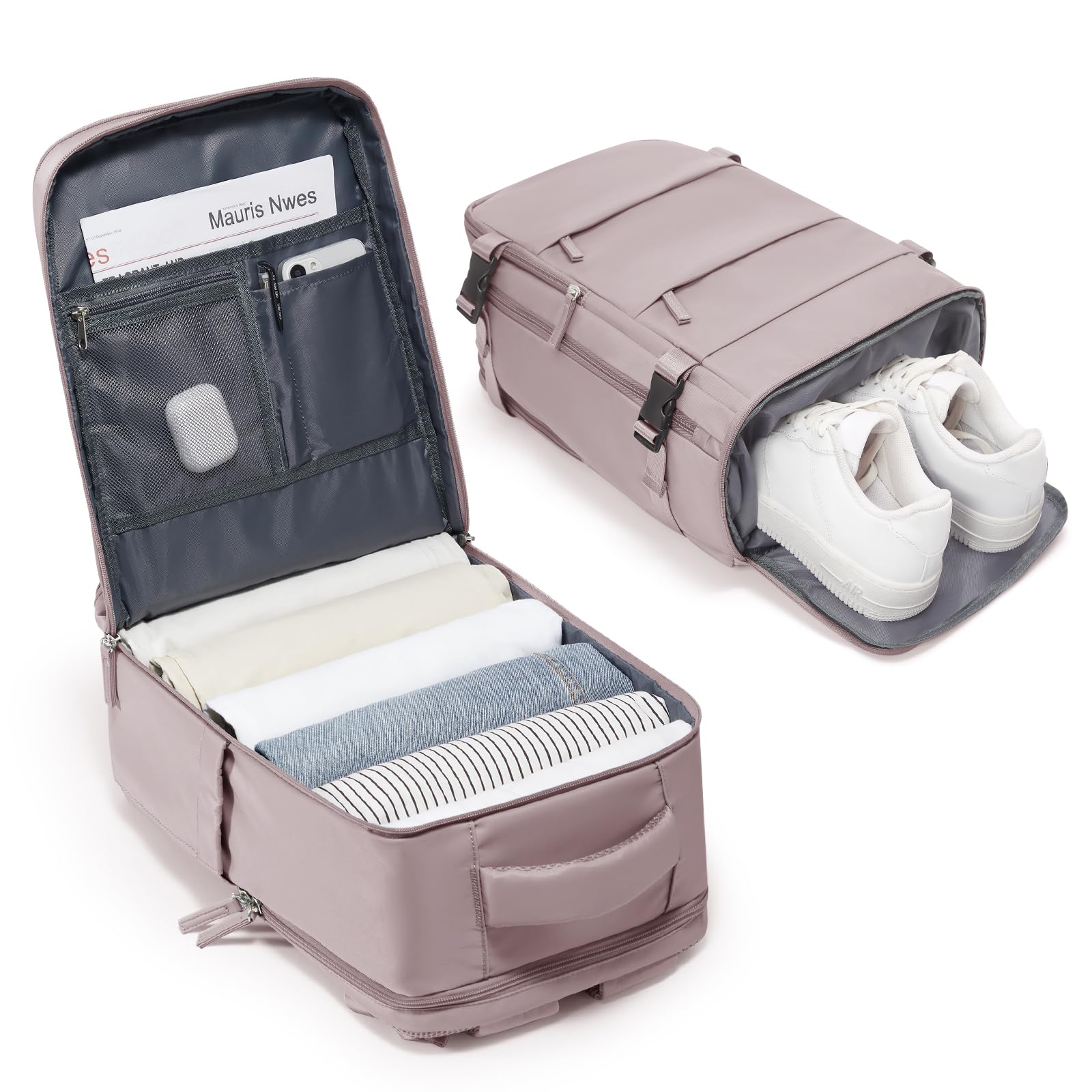 BJLFS Borse da Cabina per Ryanair 40x20x25 Zaino sottovuoto da viaggio Bagaglio a Mano con compressione sottovuoto,Zaino Easyjet 45x36x20,Zaini Casual per laptop da 14 pollici per scuola