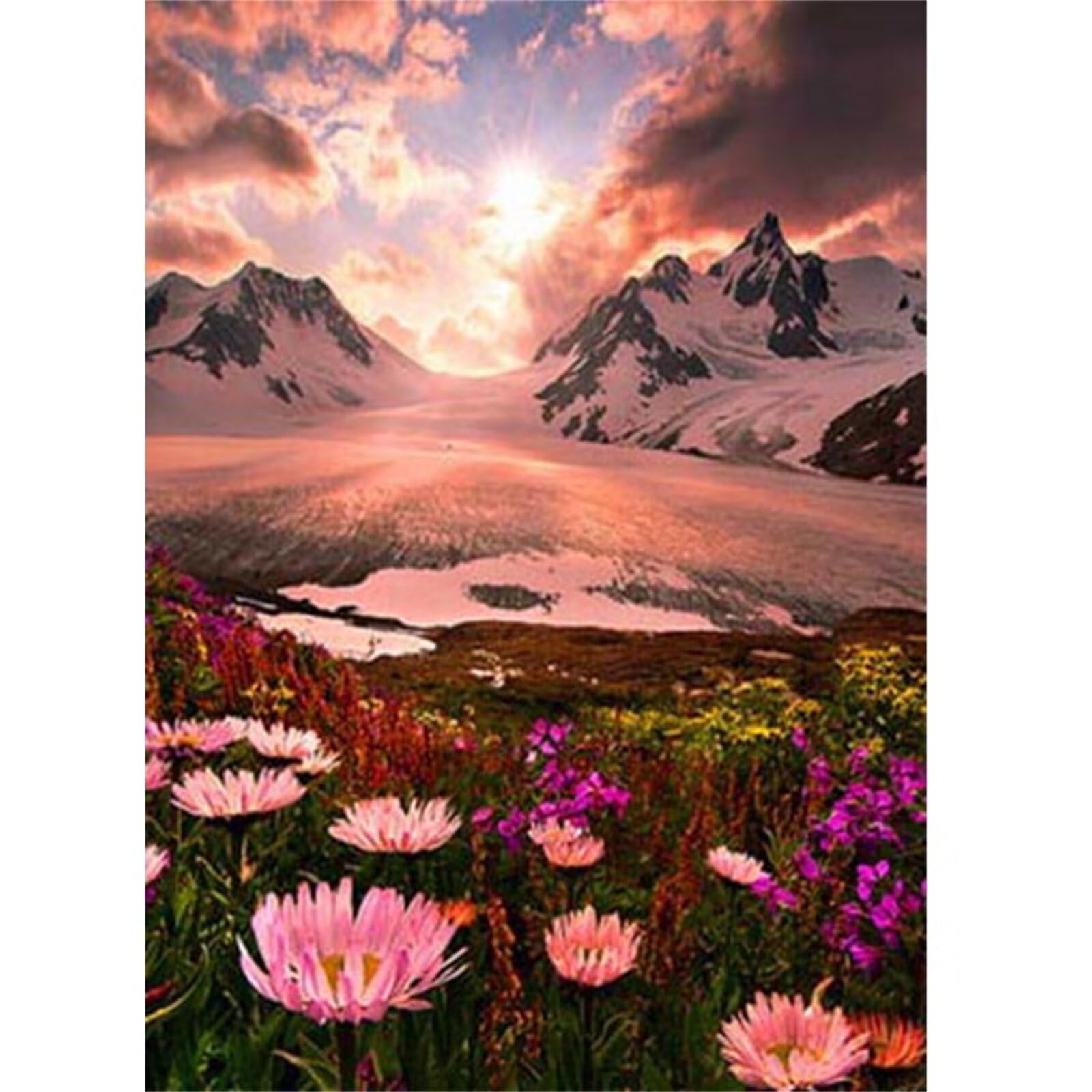 5D Diamond Painting Kit Completo, DIY Pittura Diamante Bambini, Paesaggio a margherita Diamond Painting Punto Croce Strass Art Punto Croce Kit Disegno, per Casa Parete Decorazione 60x90cm T-1332