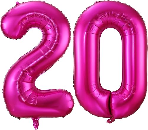 Miniatura 13 de Globo rosa intenso del número 10, globo de 40 pulgadas para cumpleaños número 10, globos de aluminio de Mylar con el número 10, globos grandes