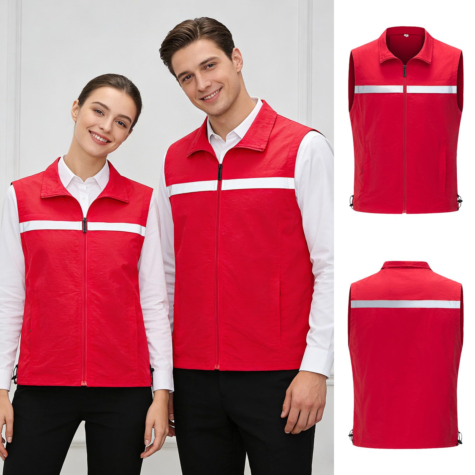 Gilet haute visibilité pour travaux de sécurité, gilet réfléchissant avec poches, veste d'avertissement d' pour activités extérieures