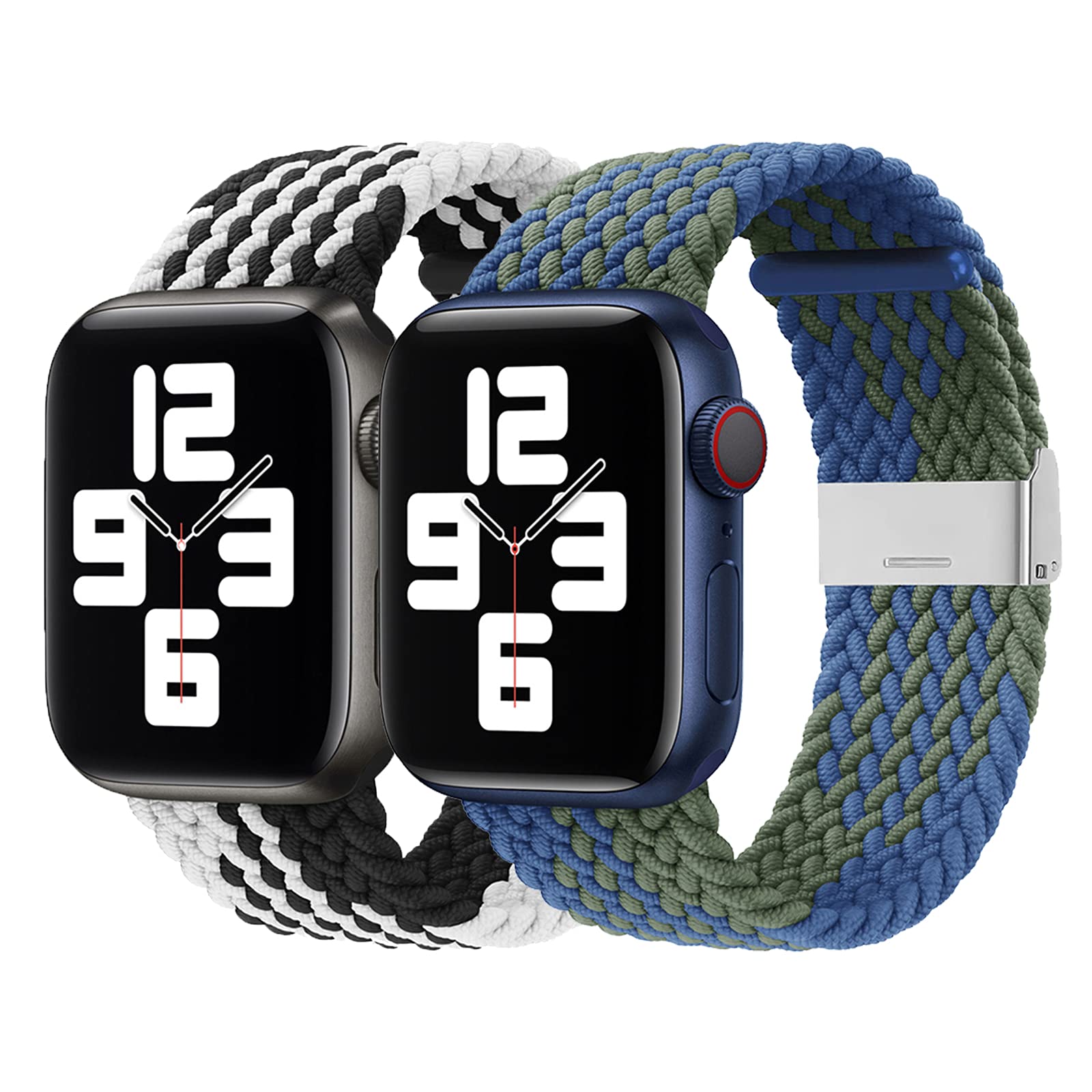 Nicetuff adjustable woven strap is compatible with Apple WatchSE/6/5/4/3/2/1 38mm, 40mm, 42mm and 44mm series,