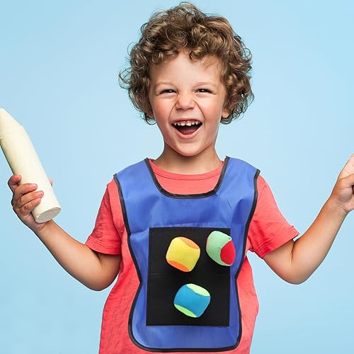 Miniatura 4 de SAFIGLE Juego de 36 chalecos de bola pegajosos para niños, para juegos de dodgeball, accesorios de juego de lanzamiento de pelota, incluye chalecos