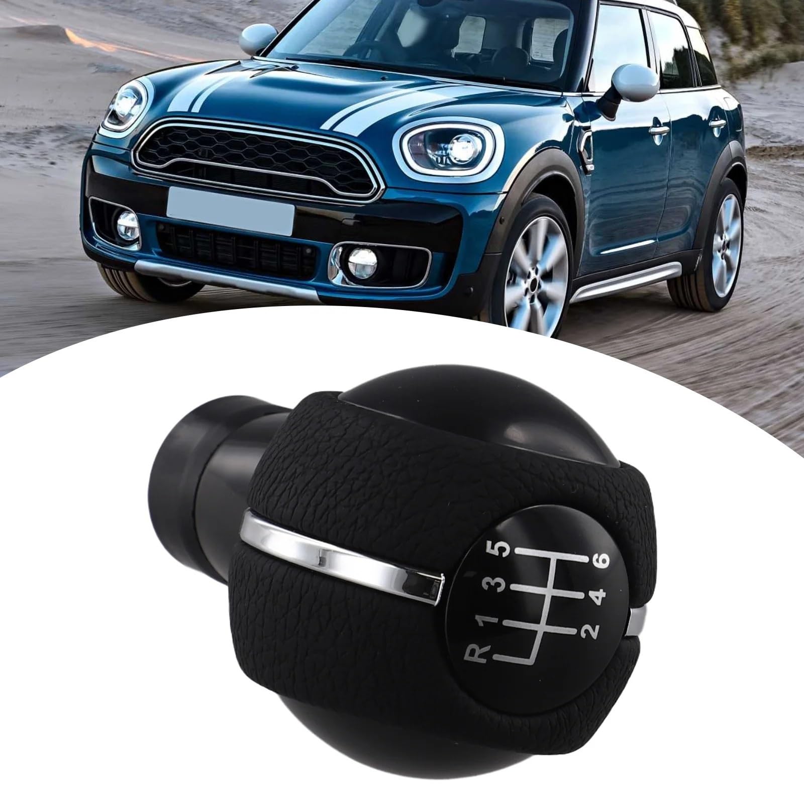 Pommeau de levier de vitesse pour voiture Entretien de voiture 6 vitesses Contrôle facile Look moderne Remplacement pour Mini Cooper F55 Speed Gear Stick Cover
