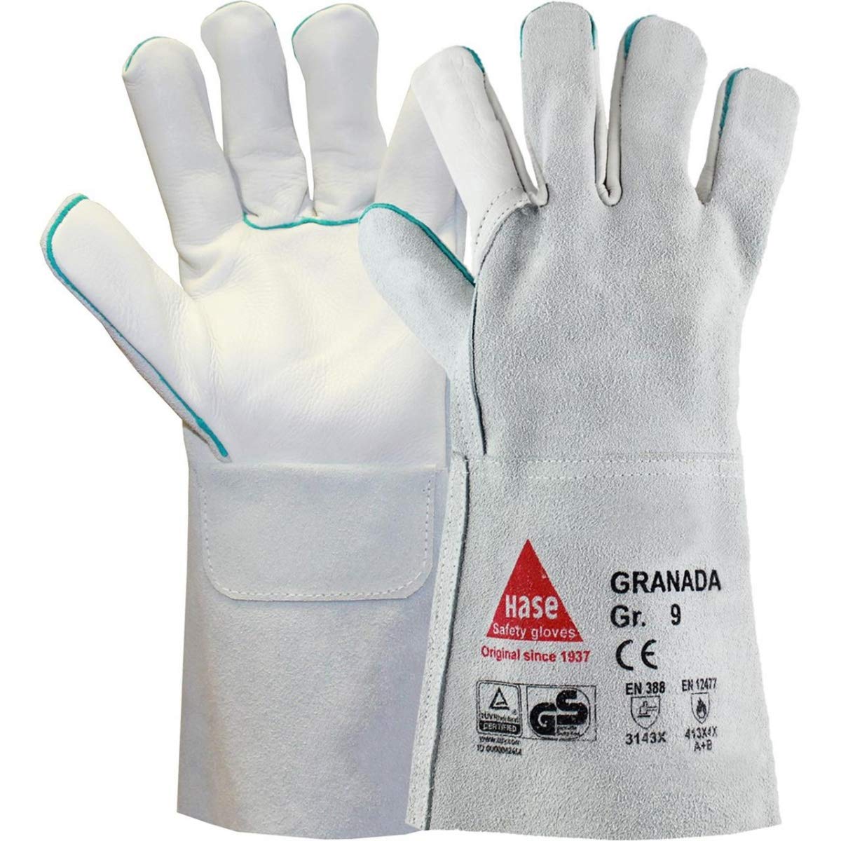 Granada Lot de 6 paires de gants de soudeur longs en cuir avec manchette Taille XL (10)