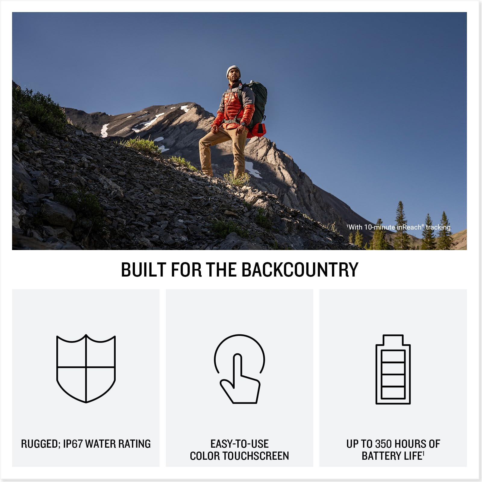 Garmin inReach® Mini 3 Plus, Rugged Global Satellite Communicator with Touchscreen Texting, Photo & Voice Messaging, Emergency SOS Messages & Battery Up to 350 Hours with 10-min inReach® Tracking - 4