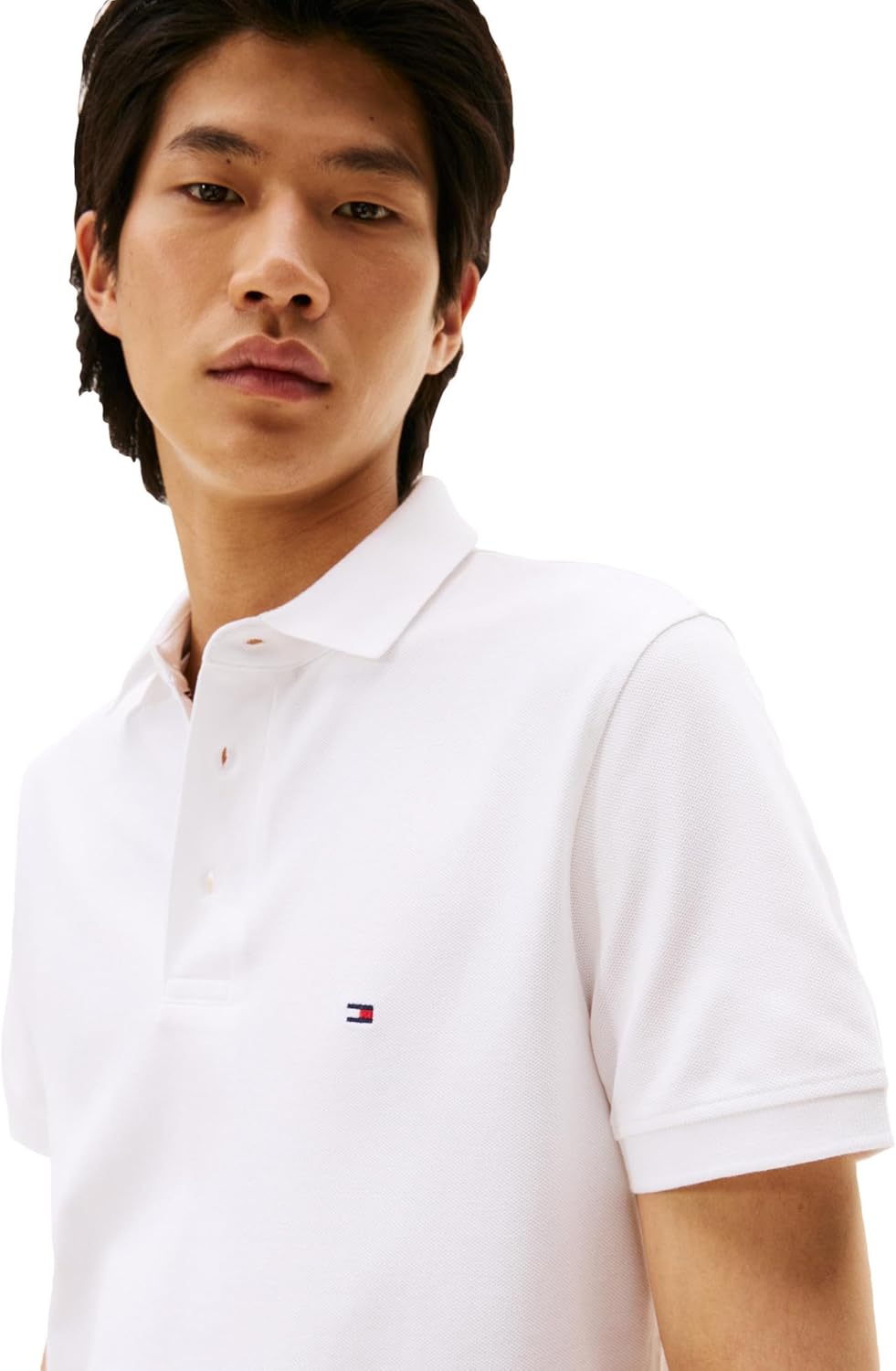 Tommy Hilfiger Mens Short Sleeve Polo Shirts in Slim Fit with Stretch and Organic Pique Cotton - Image 2