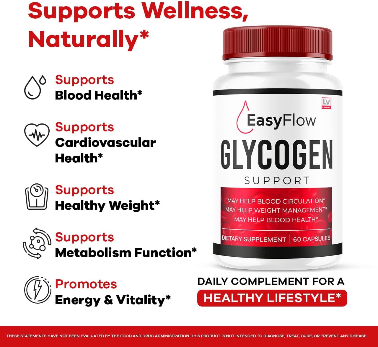 (3 Pack) Easy Flow Glycogen Support - EasyFlow Glycogen, Easy Flow, Easy Flow Glycogen Supplement, Glycogen Support Easy Flow, Easy Flow Glycogen, Glycogen Easy Flow, 90 Capsules for 3 Months - Image 3