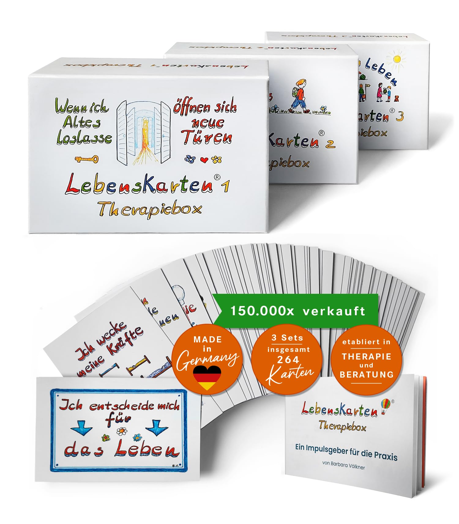 Gesamtpaket Lebenskarten (Serien 1-3) Professionelle Therapiebox, 264 Coaching Karten & Gesprächskarten für Beratung & persönliche Entwicklung,Krisenbewältigung, Arbeit mit dem inneren Kind