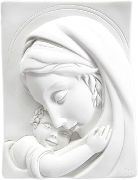 Vittoria Collection 9 1/2" Maternity Virgin Mary Holy Child Wall Plate Catholic Religious Statue Made in Italy