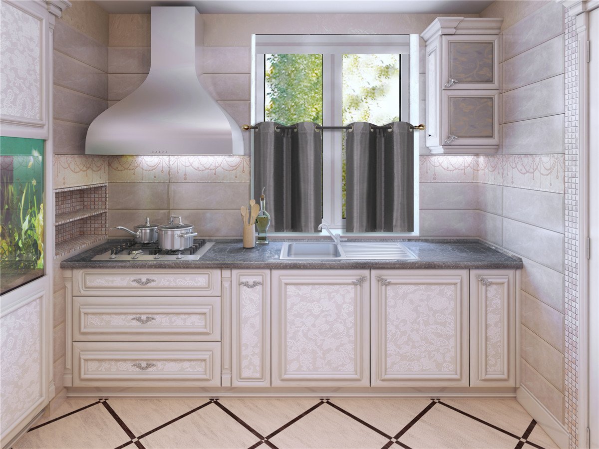 Elegant Home - Cortina opaca con aislamiento de seda sintética con ojales, 2 paneles de 28 pulgadas de ancho x 36 pulgadas de largo, cada uno para cocina, baño o cualquier ventana pequeña, # D24 2