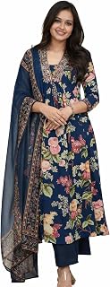 VK Kurtis Women's Kurta Set with Palazzo Pants with Dupatta Set | Printed Ethnic Wear Anarkali Salwar Suit Set Price In India