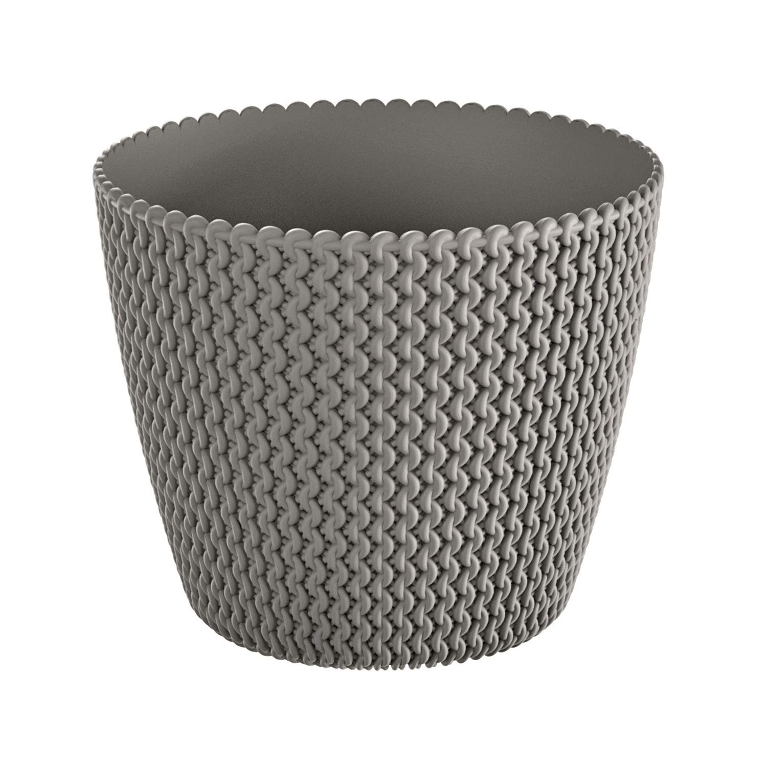 Prosperplast 18.6L Splofy Round Plastic Planter in Grey, Diameter 34.1 x 29 cm, 34 cm