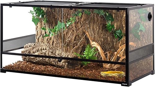 Miniatura 8 de REPTI ZOO Tanque grande de vidrio para reptiles de 34 galones, apertura frontal, puerta de doble bisagra de 24 x 18 x 18 pulgadas, terrario de