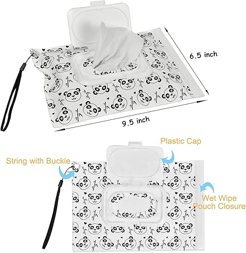 Miniatura 7 de Umtiti Dispensador de toallitas y bolsa de toallitasbolsa de pañuelosfunda de pañuelos con tapa segura de sellado de humedad, patas de goma