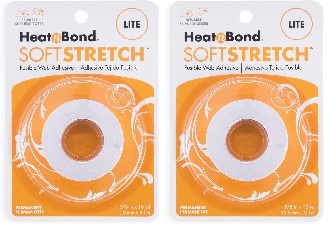 HeatnBond 3536 Soft Stretch Lite 5/8" x 10 Yard (Pack of 2)