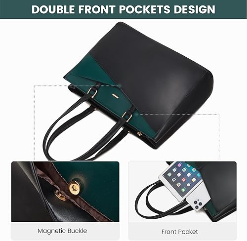 Vista 135 de LOVEVOOK Bolsa para computadora portátil para mujer, 15.6 pulgadas, bolsa de mano para computadora portátil, bolsa de trabajo para profesores, bolsa