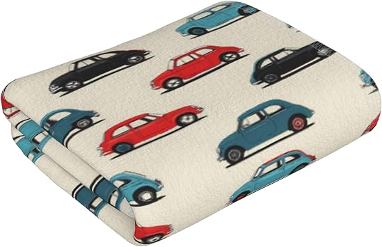 Red and Blue Cars 4 for Hand Towels Lightweight Bathroom Towels Cotton Dish Towel Highly Absorbent Towel for Gym Bath Travel Camp, 13.8"x27.5"