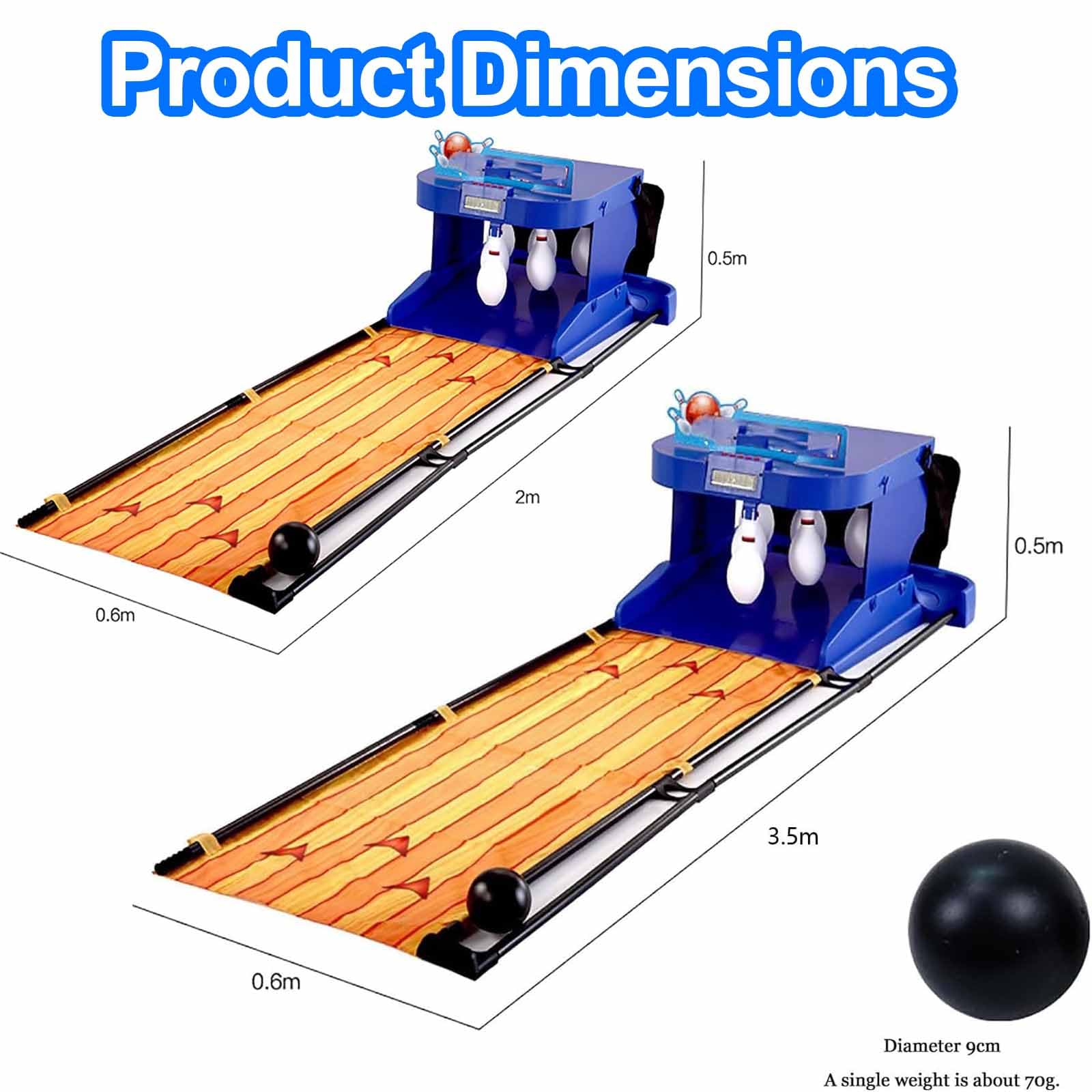 Juego De Bolos Eléctrico, Bolera Plegable para Interiores con Marcador LED, Reinicio Automático, Iluminación Y Efectos De Sonido De Simulación. Incluye Bolos Y Bola para Toda La Familia