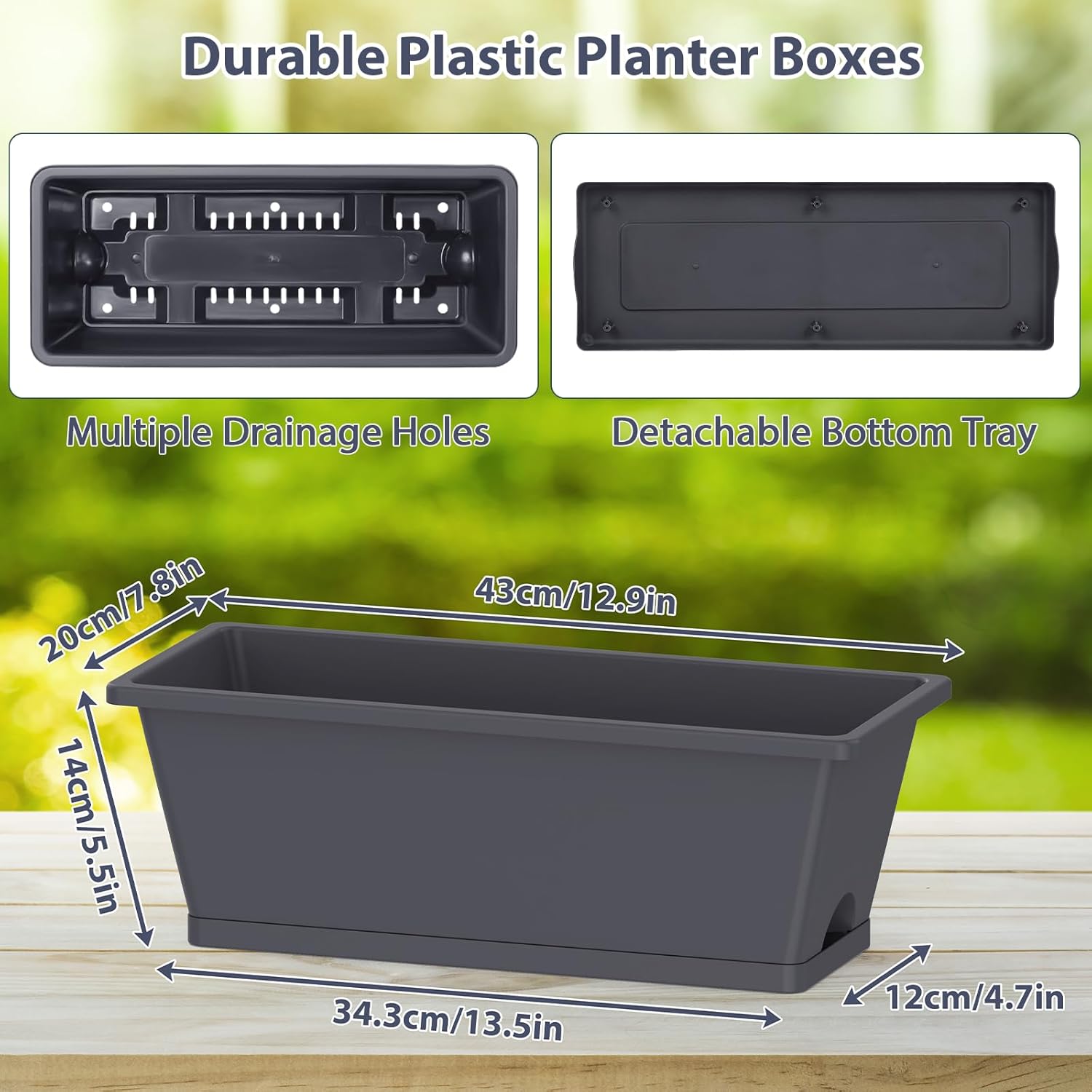 Sunexinlo 3-Tier Vertical Garden Planter with 6 Boxes, 31" Tall Raised Garden Bed with Adjustable Feet for Herbs, Flowers, Vegetables, Ideal for Indoor, Outdoor, Patio, Balcony, Deck Use, Gray