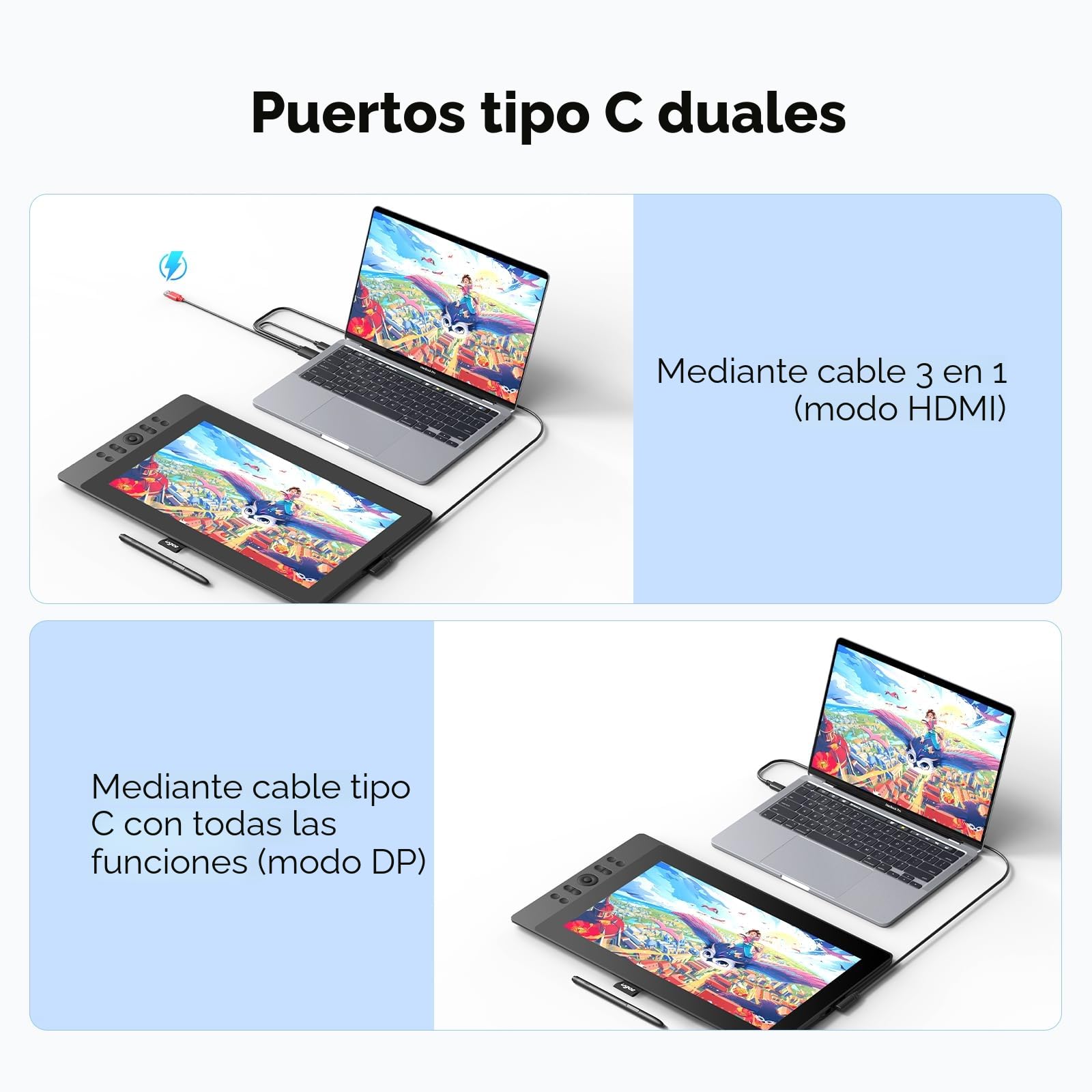 UGEE UE16 Tableta Gráfica con Pantalla de 15,4 Pulgadas, Lápiz con 16K Sensibilidad a la Presión, Tableta Dibujo Digital 143% sRGB Soporte Plegable de Sobremesa Portátil