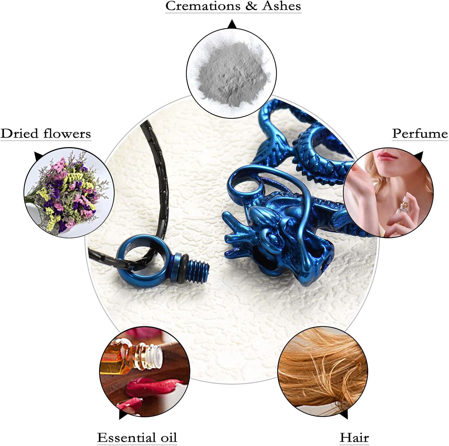 constantlife Cremation Jewelry for Ashes Stainless Steel Dragon Urn Necklace Keepsake Human Pet Ashes Holder Memorial Pendant for Women Men - Image 5
