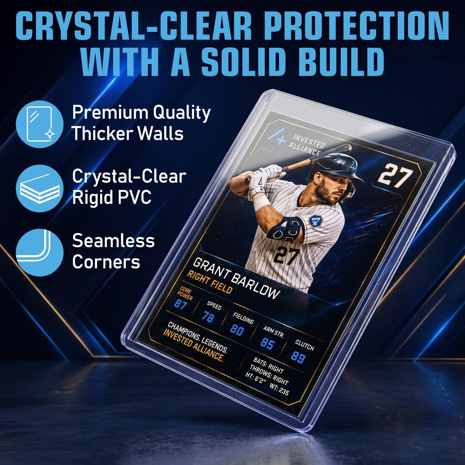 Premium Seamless 20PT - 360PT Thick Top Loader for Cards | Top Loader Card Holder, Baseball Card Sleeves Hard Plastic, Hard Trading Cards Sleeves, TCG Sports Sleeve Hards, Toploader Clear Plastic