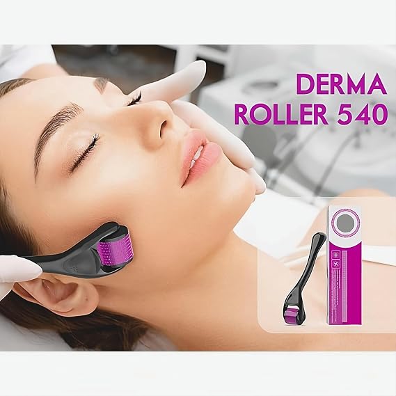 Derma Roller 0.25mm for Hair Growth, Microneedling for Face Body Scalp, Beard Roller for Beard Growth, Micro Needling roller 540 Titanium Needle for Men Women Home Use