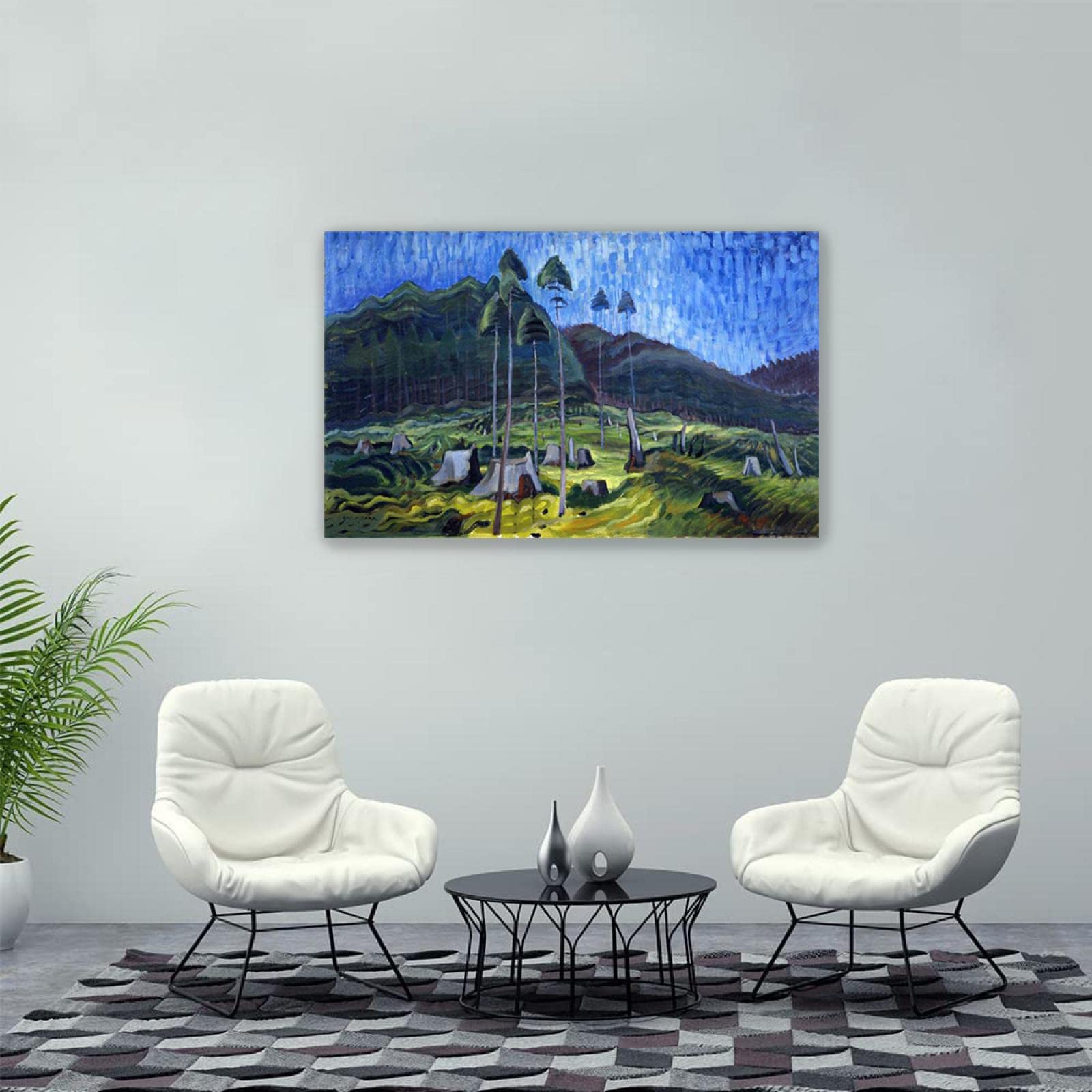 Emily Carr Pintura Reproducción de Carteles Cuadro en lienzo-impresión Obras de Arte-listo para colgar Cuadros famosos impreso sobre lienzo(Retazos)50x80cm(20x31in)Enmarcado