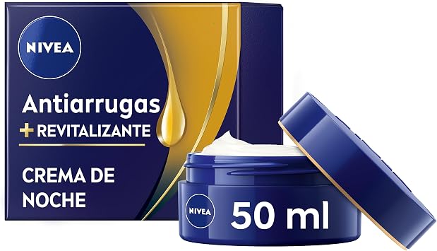 NIVEA Revitalizing Anti-Wrinkle Night Cream 55+ Moisturizing - With Avocado Oil, Calcium, Panthenol - Reduces Wrinkles, Expression Lines - Stimulates Skin Renewal - Mature Skin - 50 ml