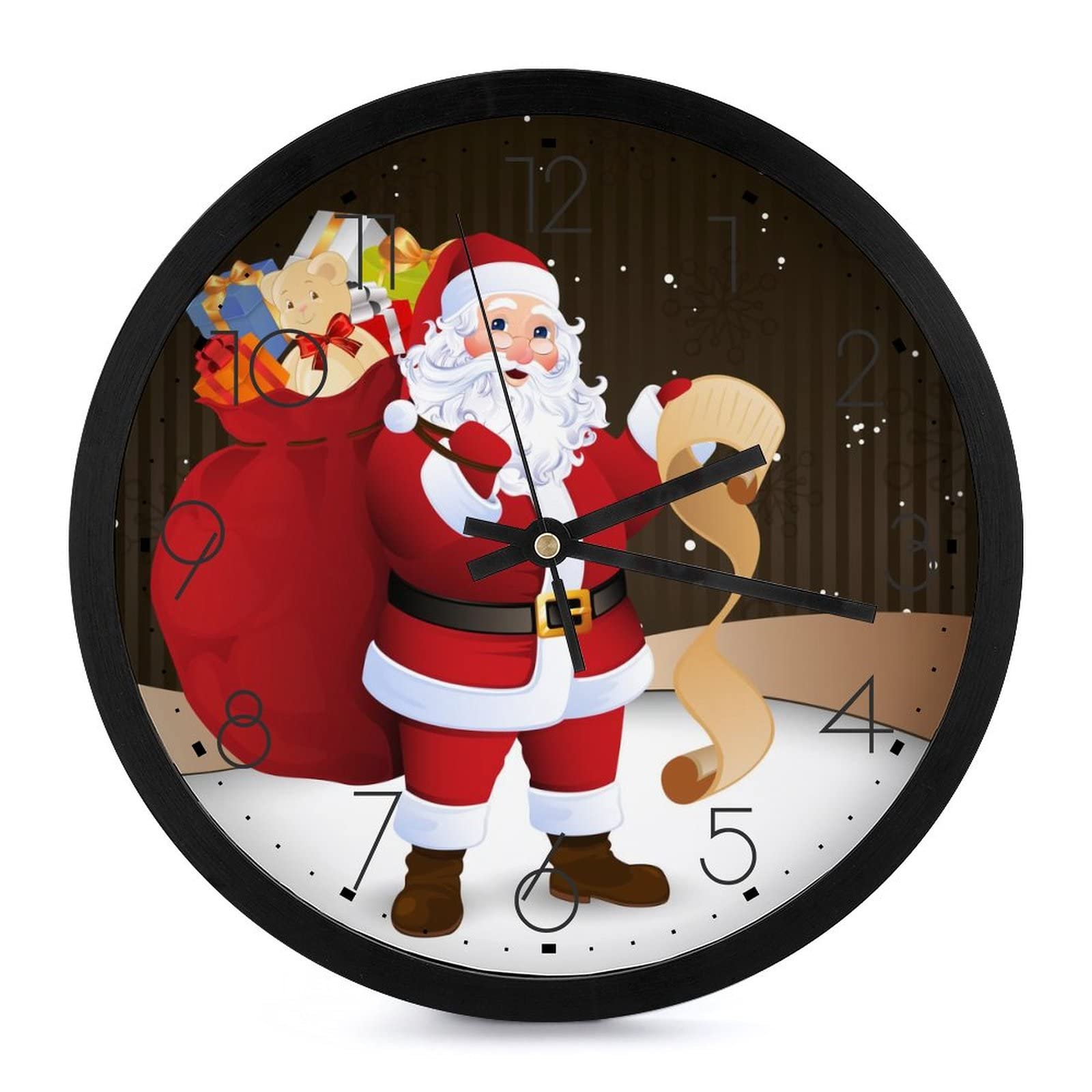 Horloge Père Noël Grands Chiffres Pendule Salon Deco