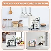 Vista 5 de Servilletero para mesa, moderno soporte de servilletas de metal negro para mesas de comedor y encimeras, dispensador de servilletas de cóctel