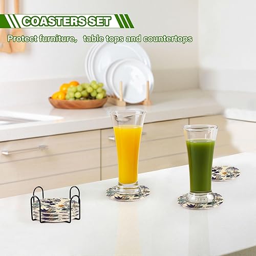 Miniatura 7 de Monotine on Blue Shade Autumn Night Drink Coasters Absorbent Drink Coasters for Tabletop Protection Set of 6 with