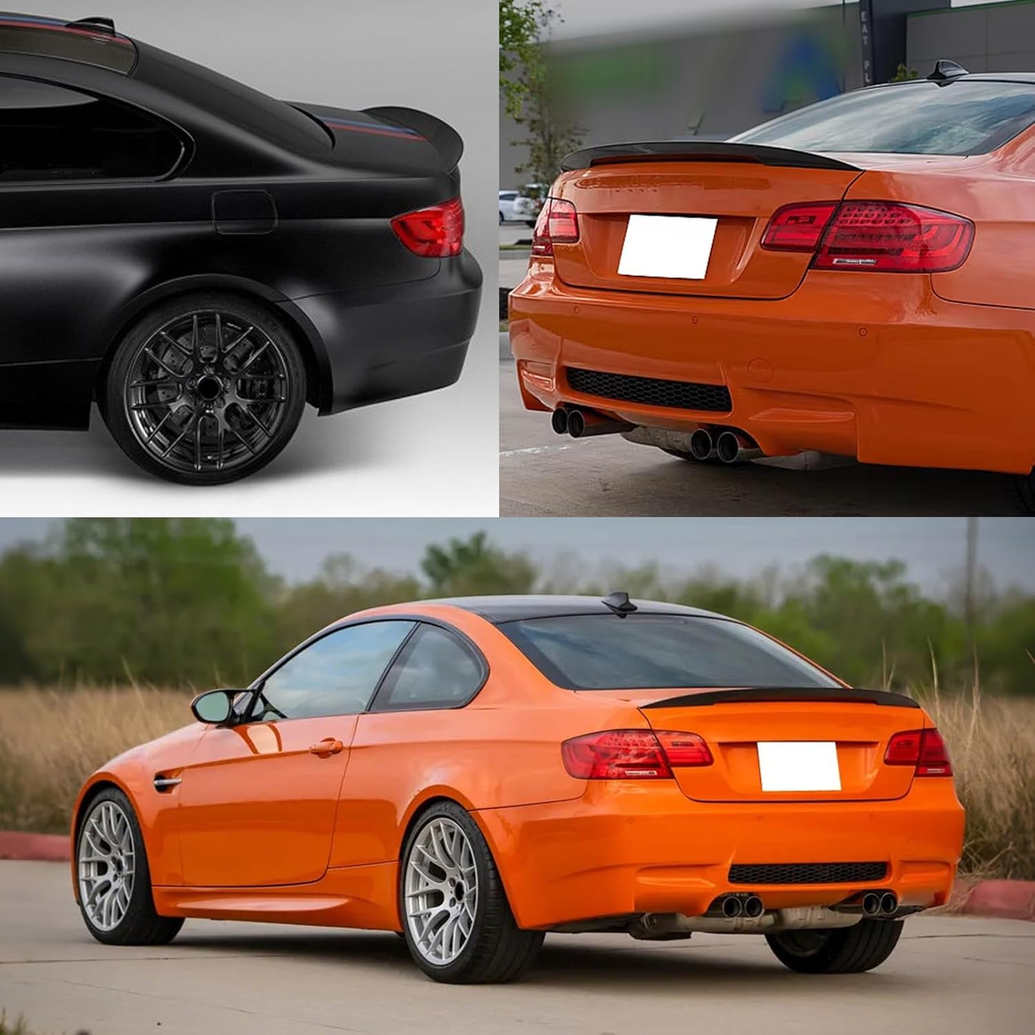 KHK E92 Rear Spoiler, Gloss Black Rear Trunk Spoiler Wings, ABS Material MP Style Rear Spoiler Wing Lid Fits for 2006-2013 BMW E92 3-Series Coupe / M3 Coupe