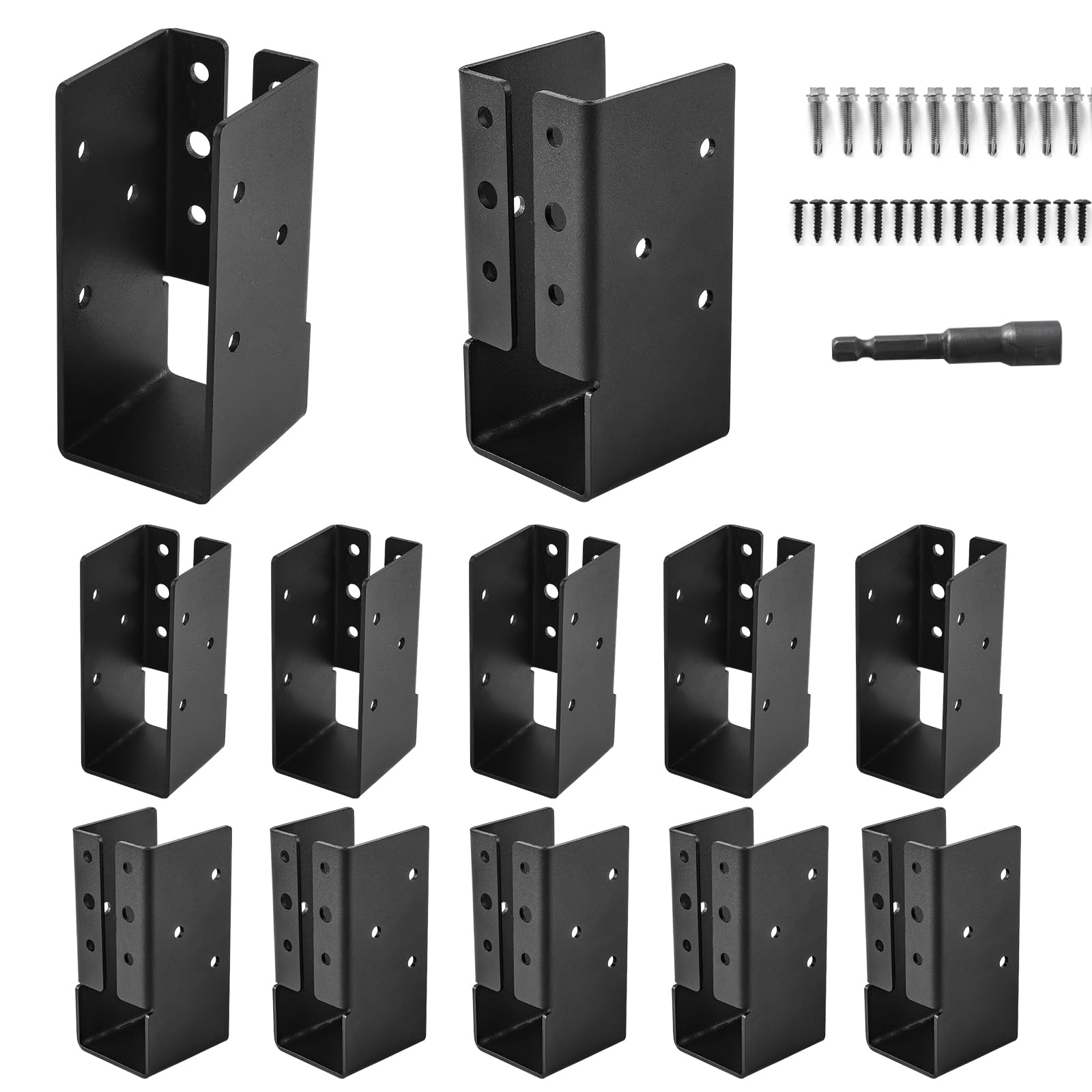 AXWHYS Concealed Joist Hangers, 12 Pcs of 2"x4" Outdoor Trim Concealed Flanges, Q235B Steel Powder Coated Concealed Mount Joist Hangers for 2"x4" Beam