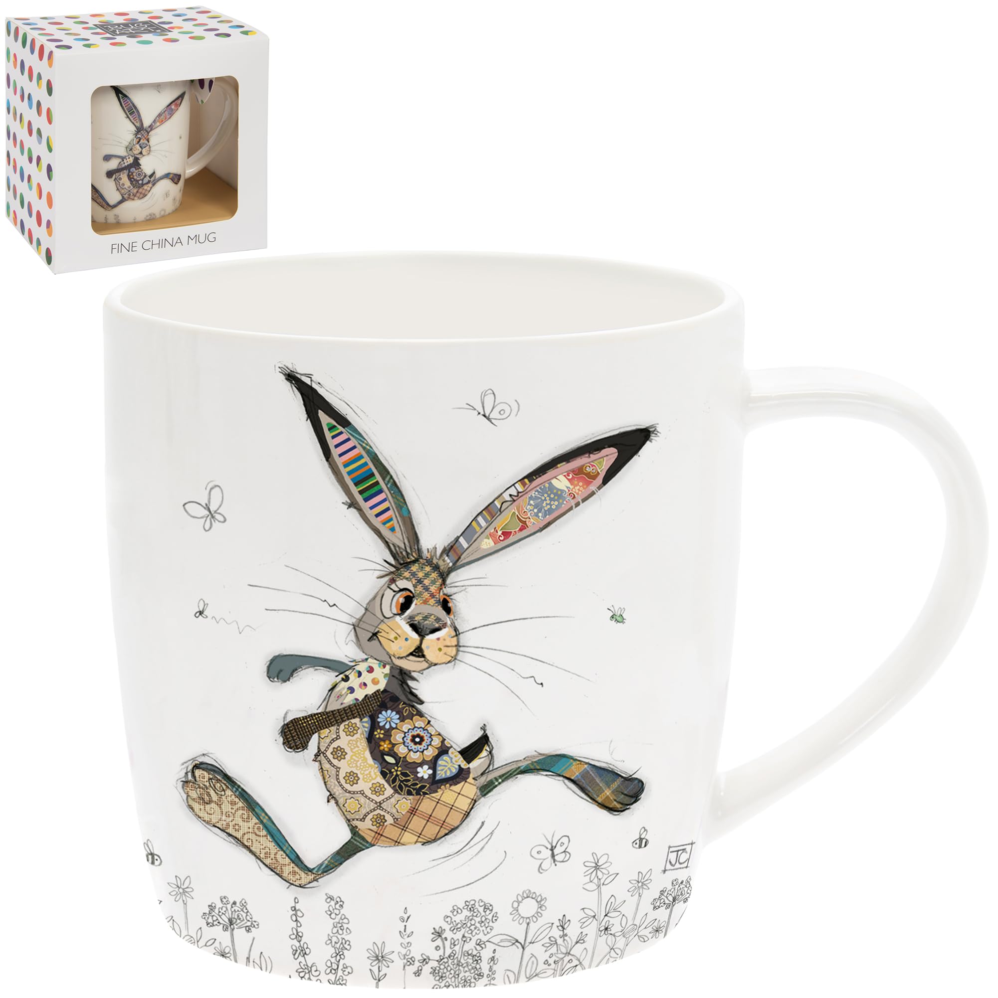 Lesser & Pavey Hesper Hare Mug | Ceramic Coffee Mugs for Home or Work | Premium Design Mugs for All Occasions | Designed By Bug Art Lovely Mugs for Tea, Coffee & Hot Drinks